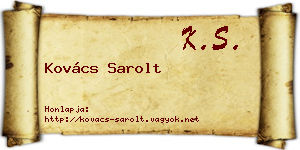 Kovács Sarolt névjegykártya